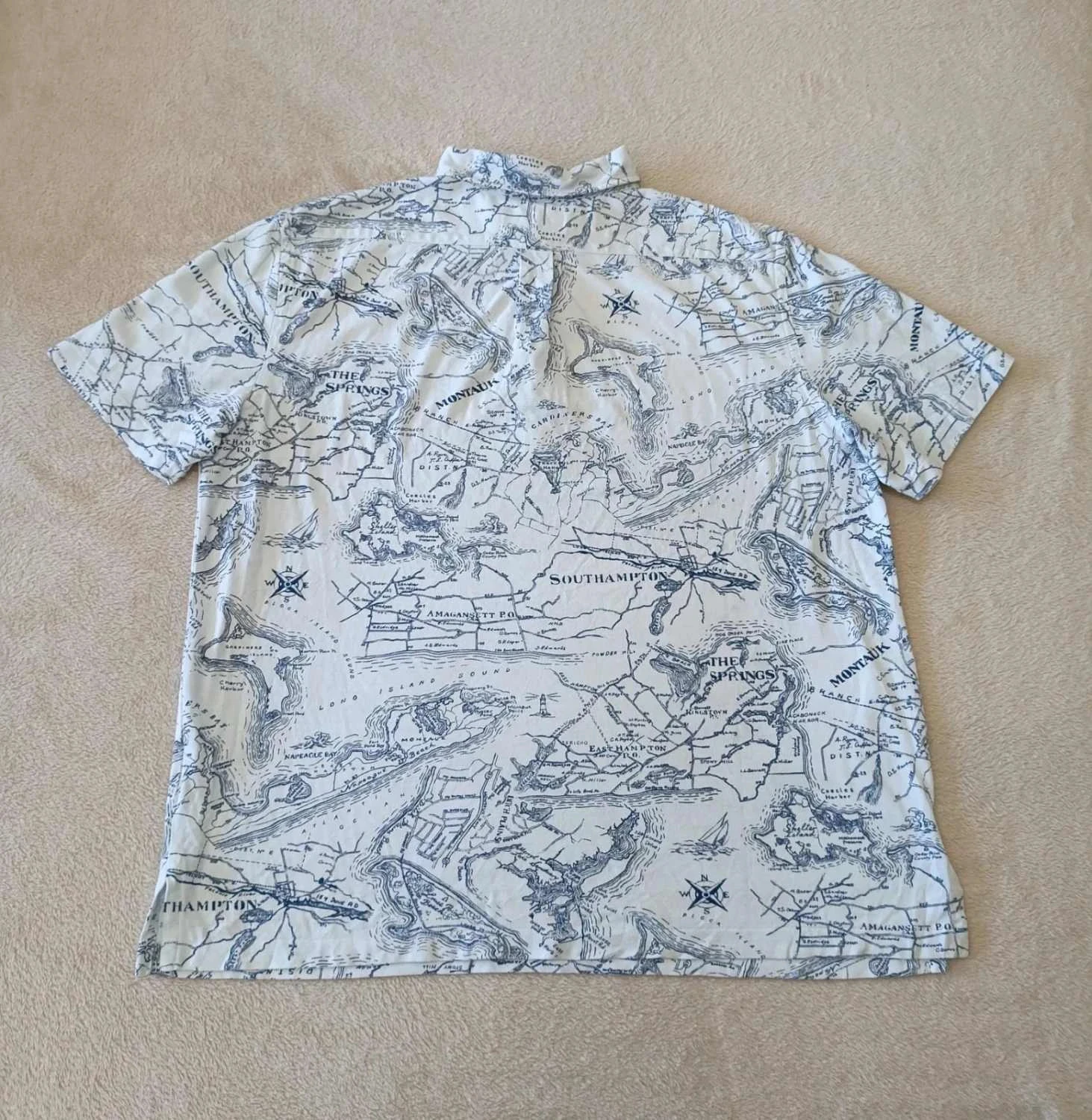 Polo Ralph Lauren white knit oxford Topographie blue Size XL – photo 3